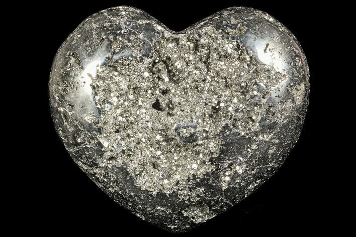 Polished Pyrite Heart - Peru #66500